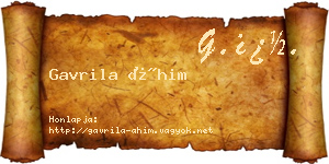 Gavrila Áhim névjegykártya
